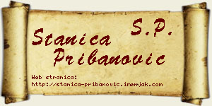 Stanica Pribanović vizit kartica